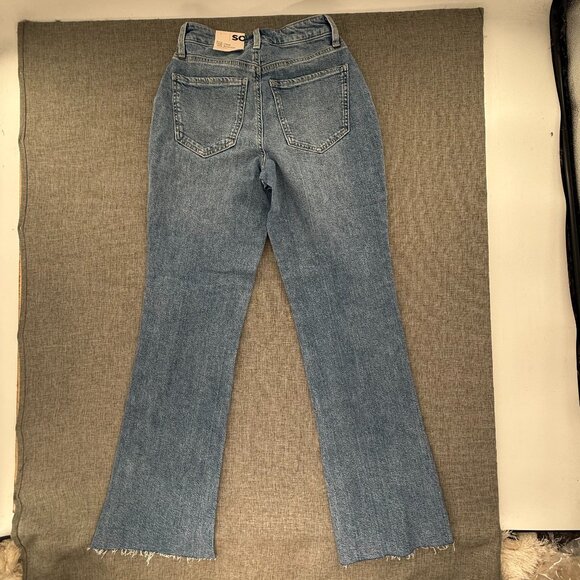 NEW! Curvy High Rise 90's Bootcut Jeans Fringe Some Stretch Cotton Blend Size 0 - Picture 10 of 12